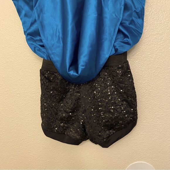 WEISSMAN Dance Costume aqua teal blue romper leotard The Cure 12900 adult - MA - Picture 5 of 11